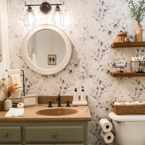 farmhouse bathroom wallpaper border