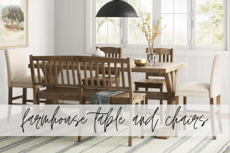 farmhouse kitchen table with chairs