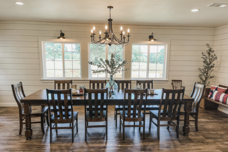 farmhouse kitchen table lighting